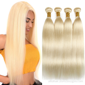 10A Top Grade Hair Extension Double Weft 613 Hair Bundles 100% Natural Cheap 613 Color Weave Human Hair Bundles With Frontal